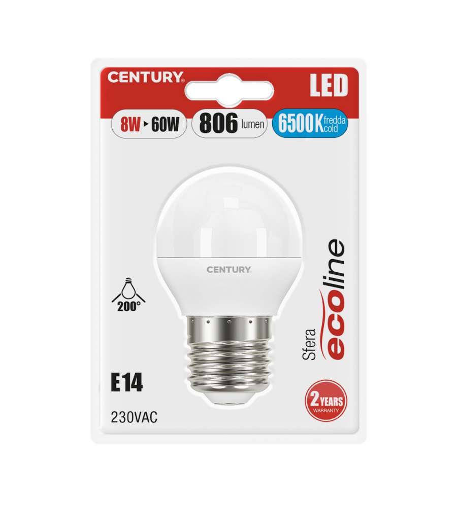 Lampadina led ecoline sfera 8w