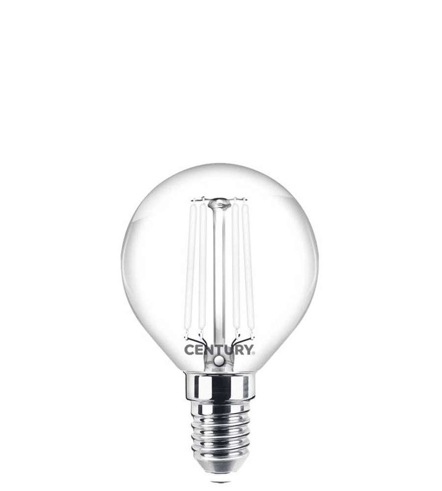 CENTURY ITALIA Lampadina LED E14 sfera trasparente 4,5W 470lm 2700K