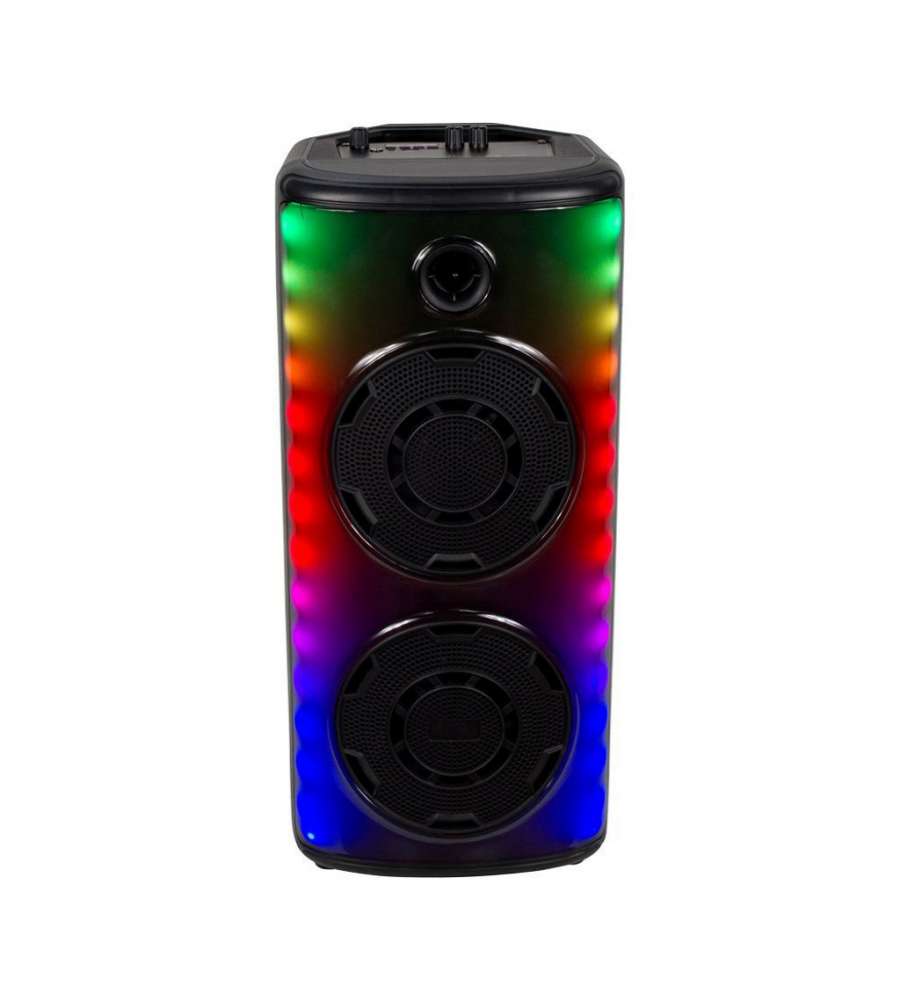 600W Rechargeable Speaker With 1 Wired Microphone-Rf Control & Handle(2*8Inch)