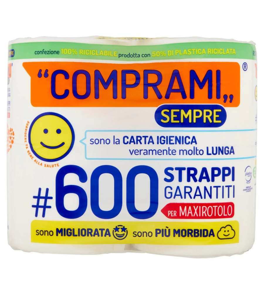 Carta Igienica Sempre 600 Strappi Maxirotoli 4pz