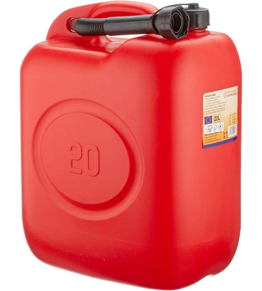 Tanica per carburanti in plastica rossa 20 l