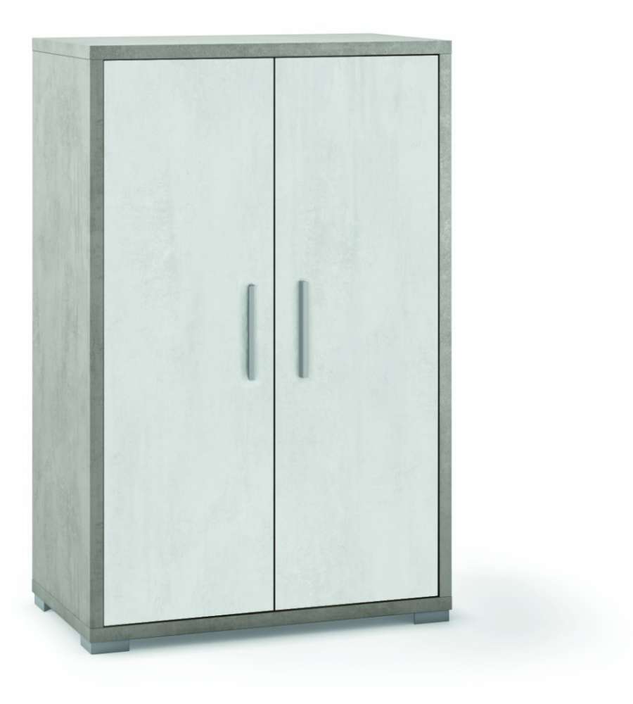 Mobile 2 ante in kit Doubl 110 x 71 x 41 cm Cemento - Ossido Bianco