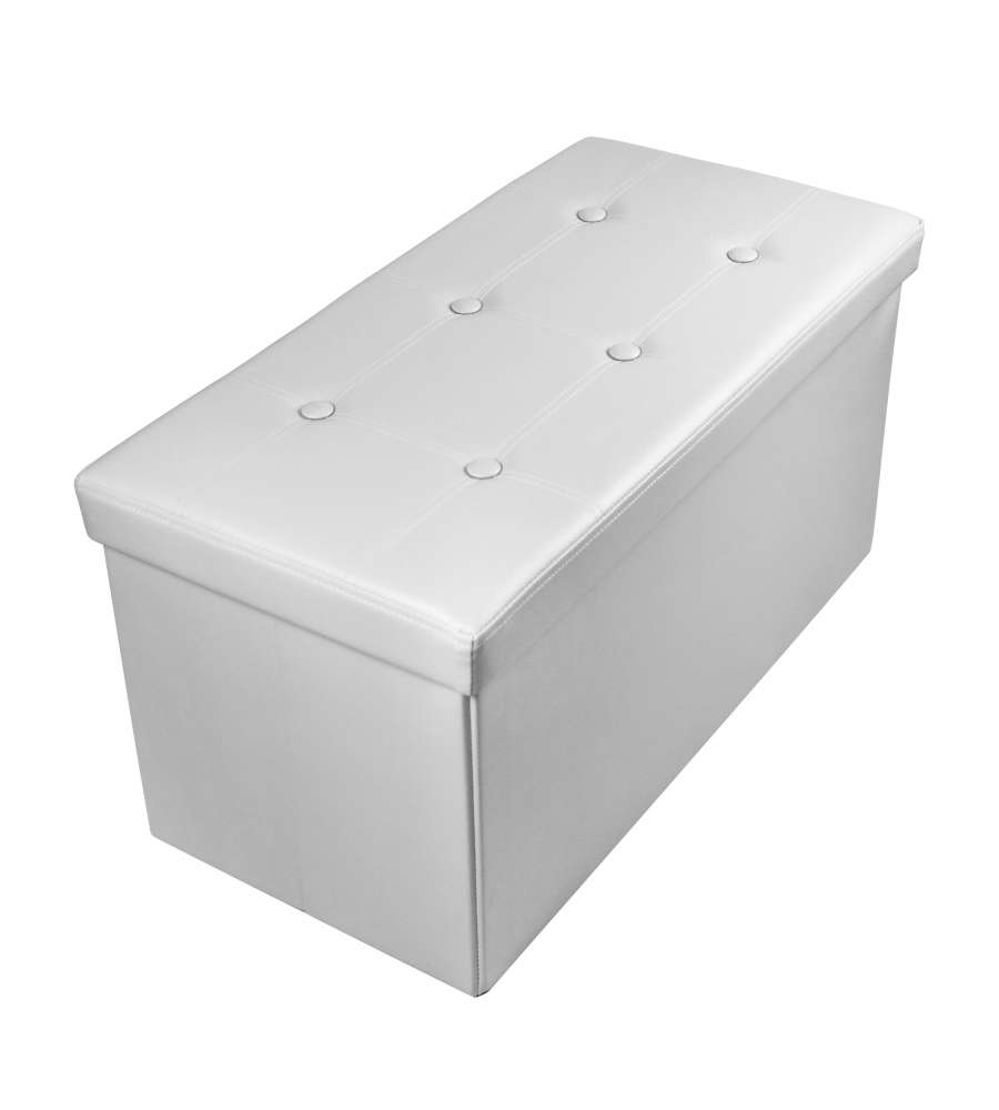 Pouff Pieghevole 76x38x38cm Bianco