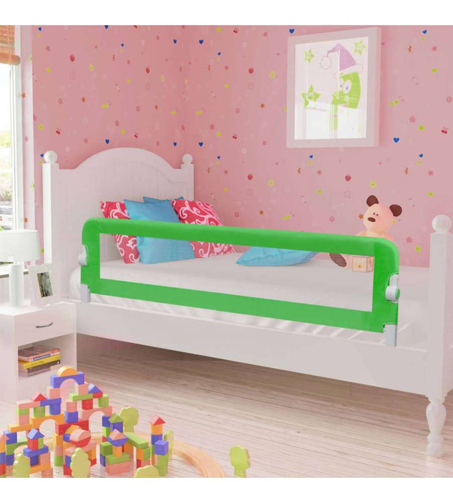 Sponde Letto di Sicurezza Bambini Verde 120x42cm Poliestere