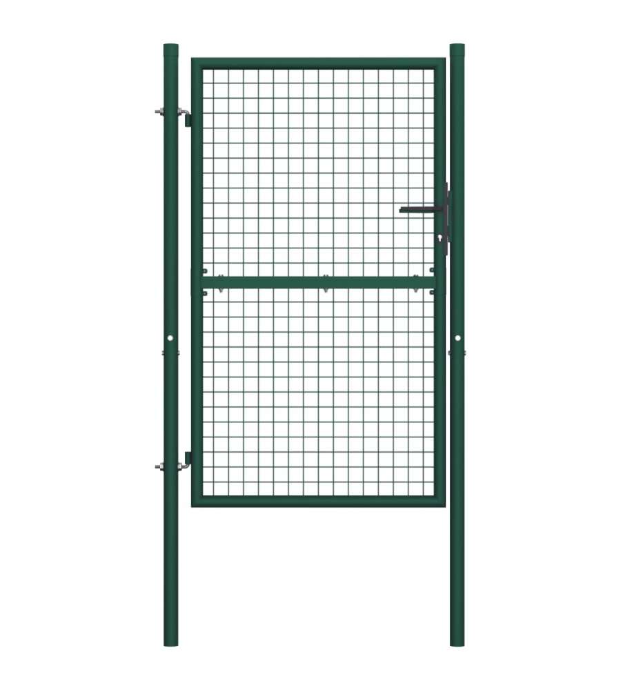 Cancello per Recinzione in Acciaio 100x150 cm Verde