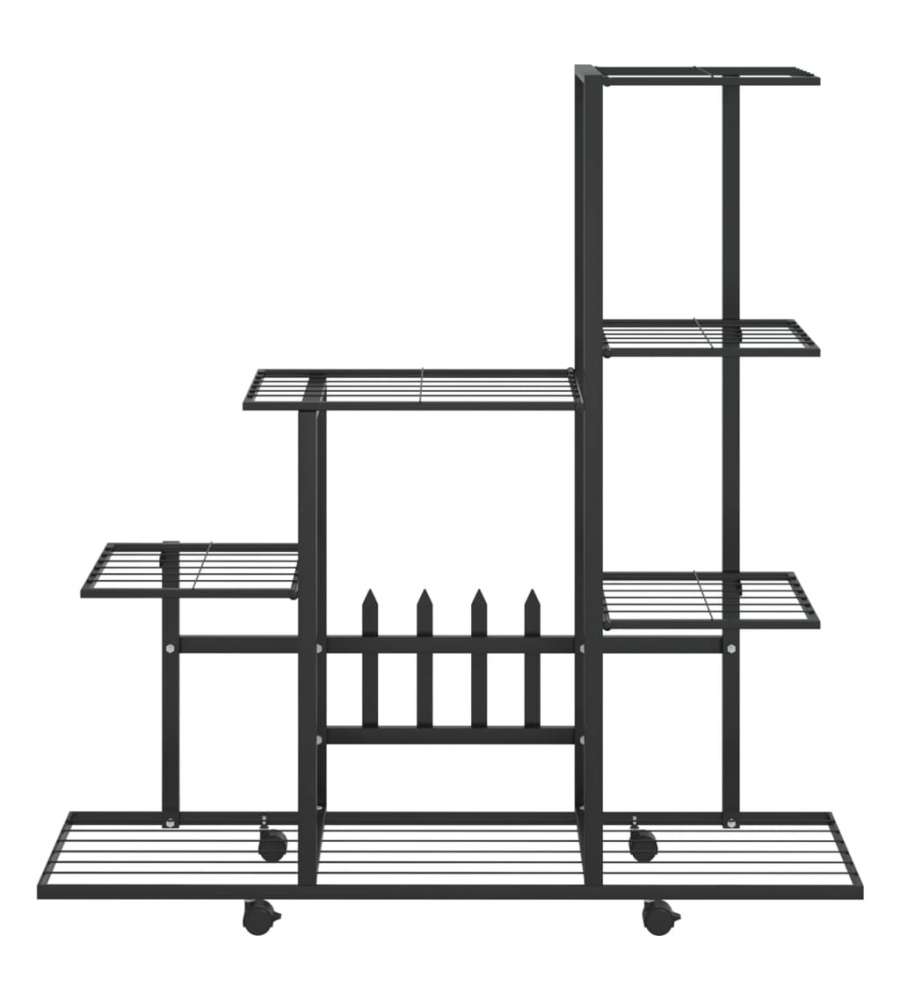 Portapiante con Ruote 94,5x25x92,5 cm Nero in Metallo