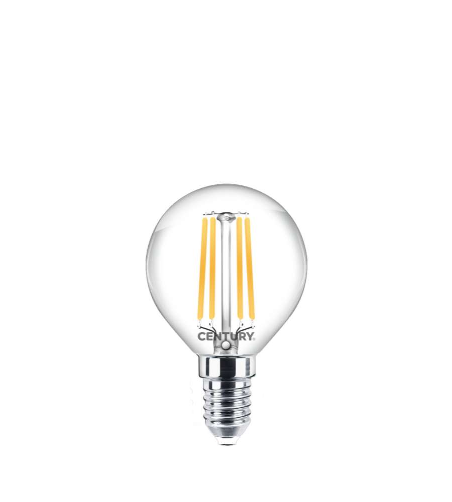 Lampadina A Led Tuttovetro Sfera 4w E14 6k5 470lm Luce Fredda