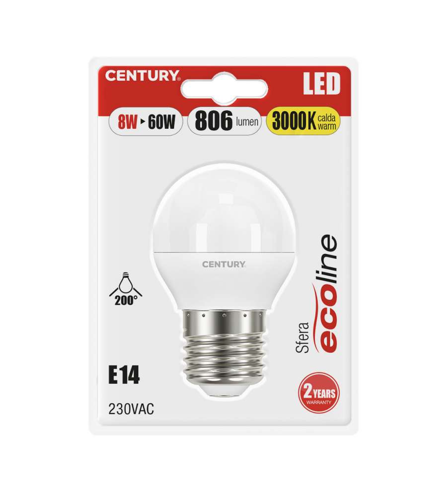 Lampadina led ecoline sfera 8w