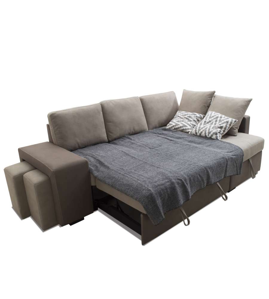 Modulo angolare divano in metallo Miami con cuscini cm 80x80 64h