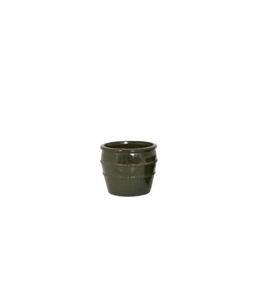 Vaso Lucia Terracotta Verde Cilindrico 37 cm per Piante Indoor/Outdoor