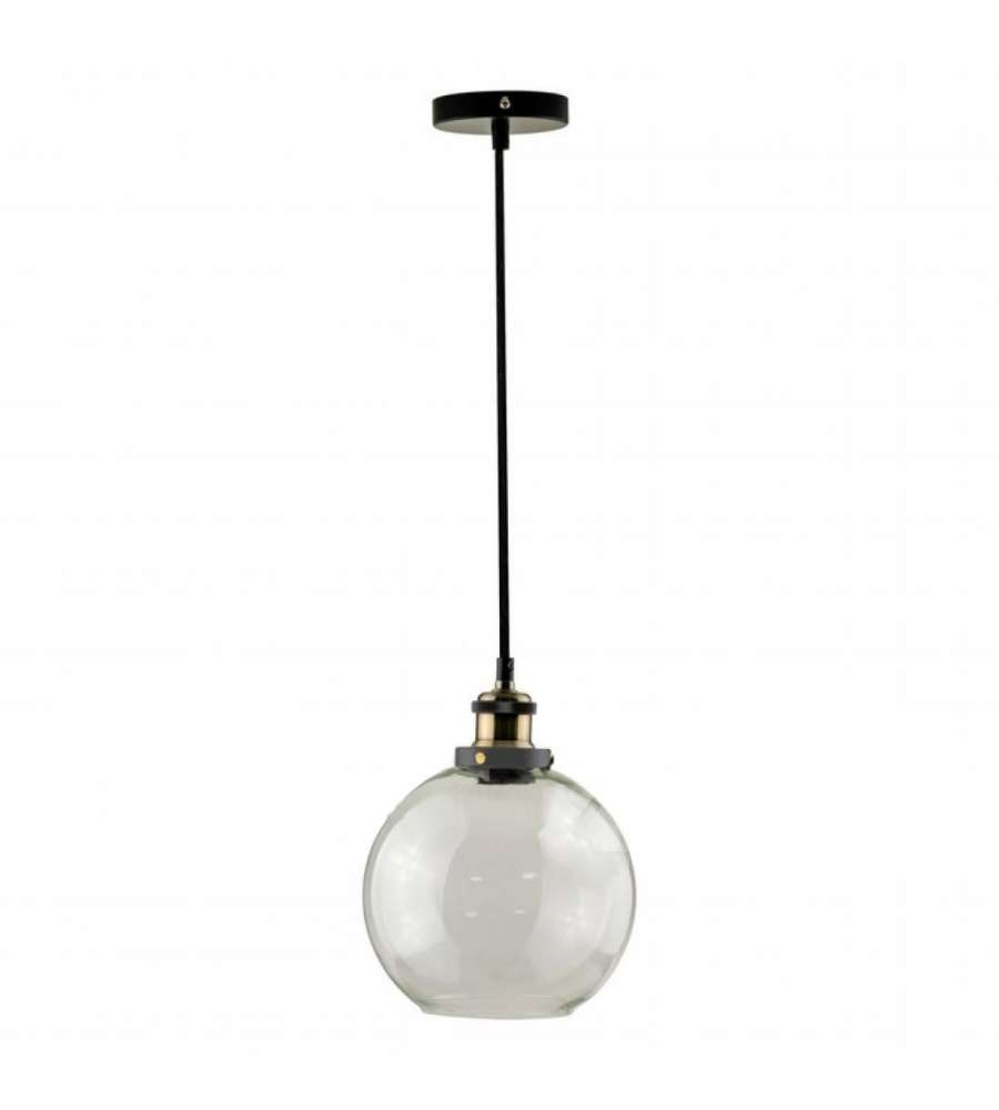 Lampadario Led Vintage In Vetro Con Portalampada E27 (max 60w) Colore  Trasparente D: 200mm