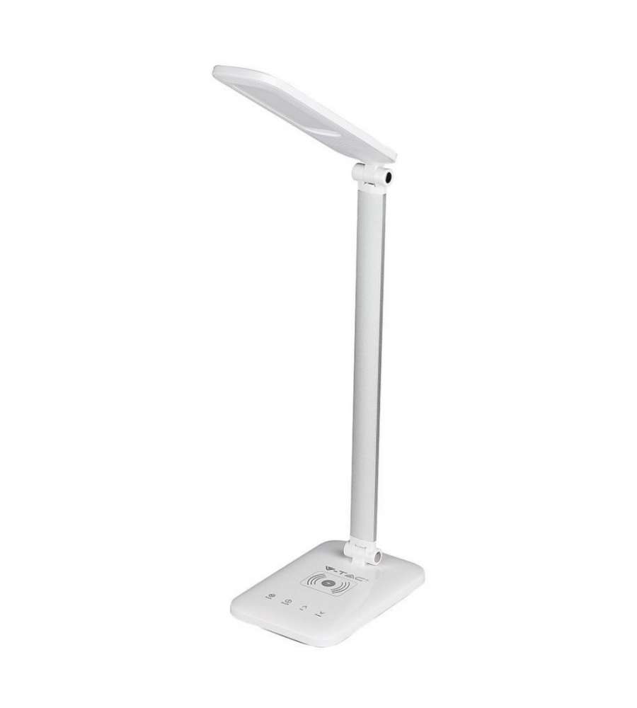 Lampada Led Da Tavolo 16w Multifunzione 3 In 1 Con Caricatore Wireless  Colore Bianco