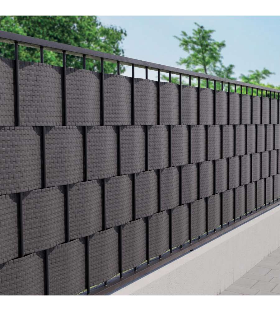 TENAX Striscia Frangivista Antracite 19x205 cm in HDPE con Clip Fissaggio