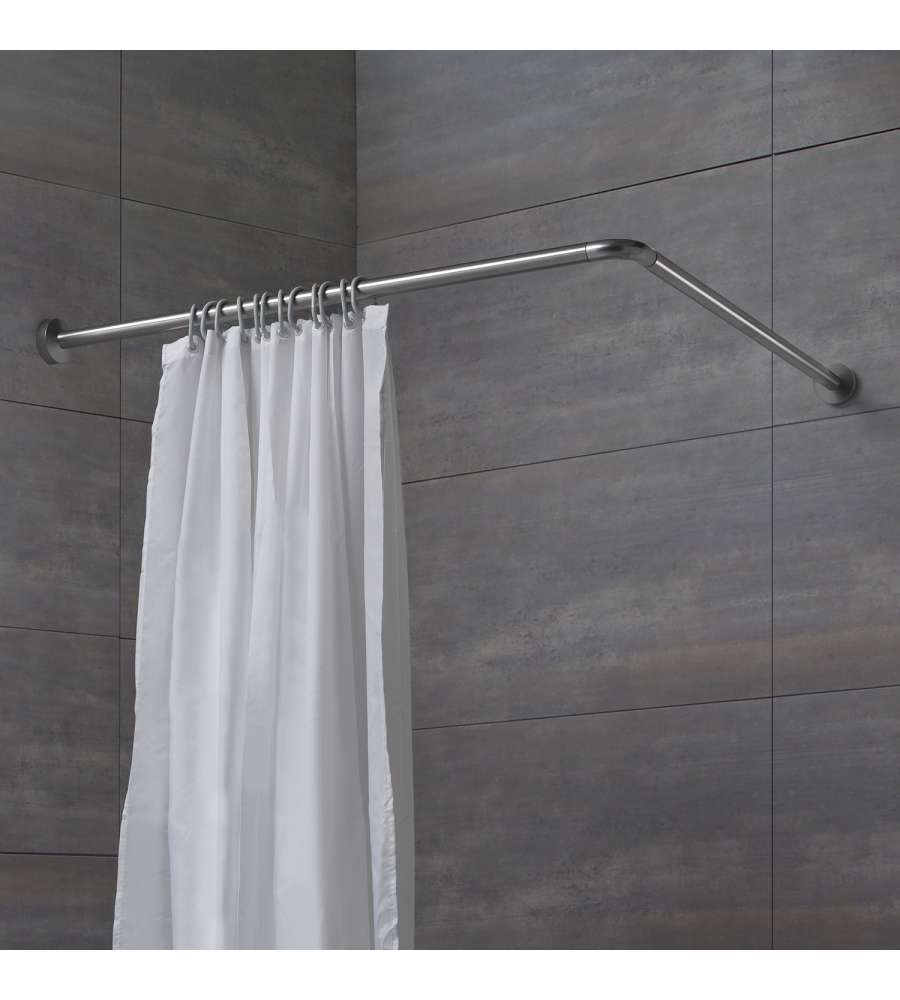 Gedy Asta Angolare Tenda Doccia - Alluminio Anodizzato Cromato - 81 cm