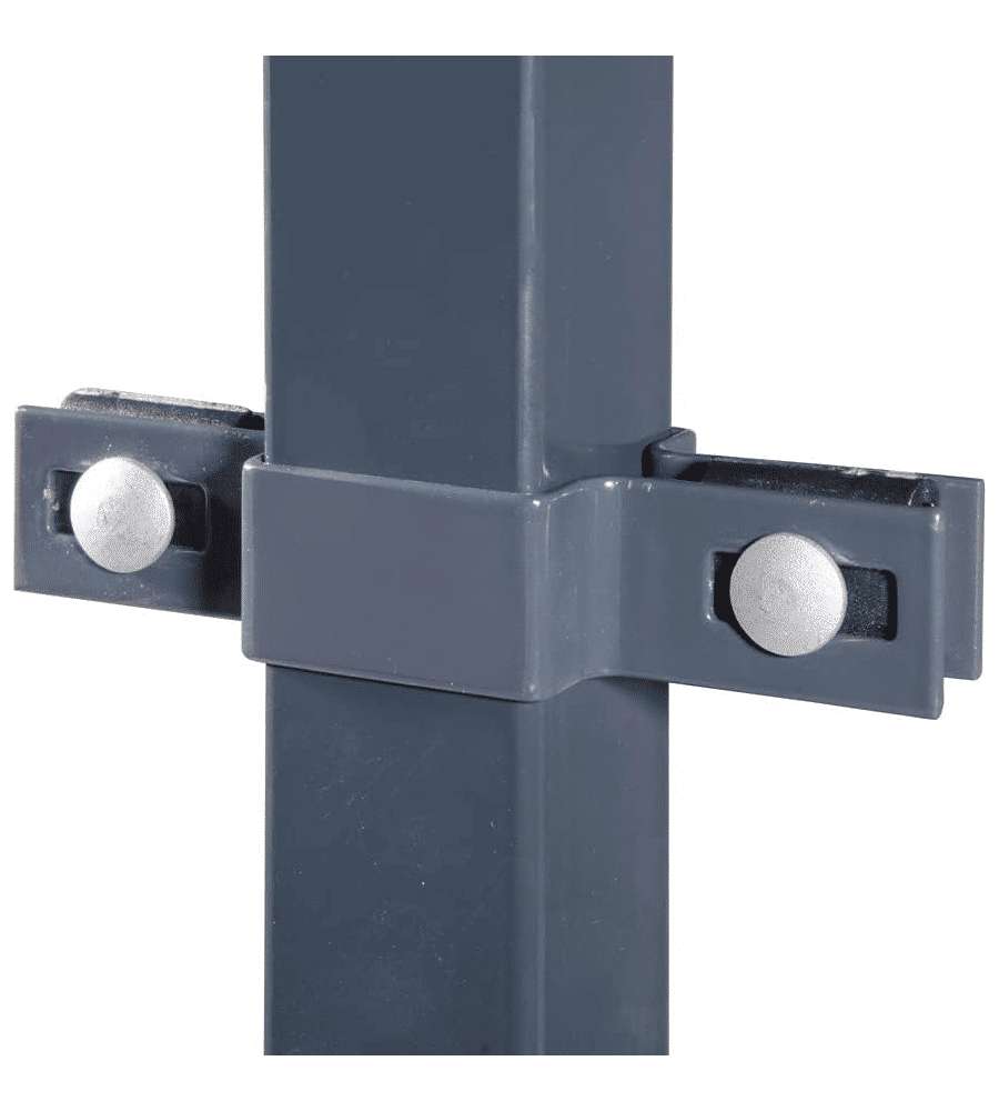 VERDELOOK Anello di fissaggio doppio in ferro grigio per pali 40x40 mm