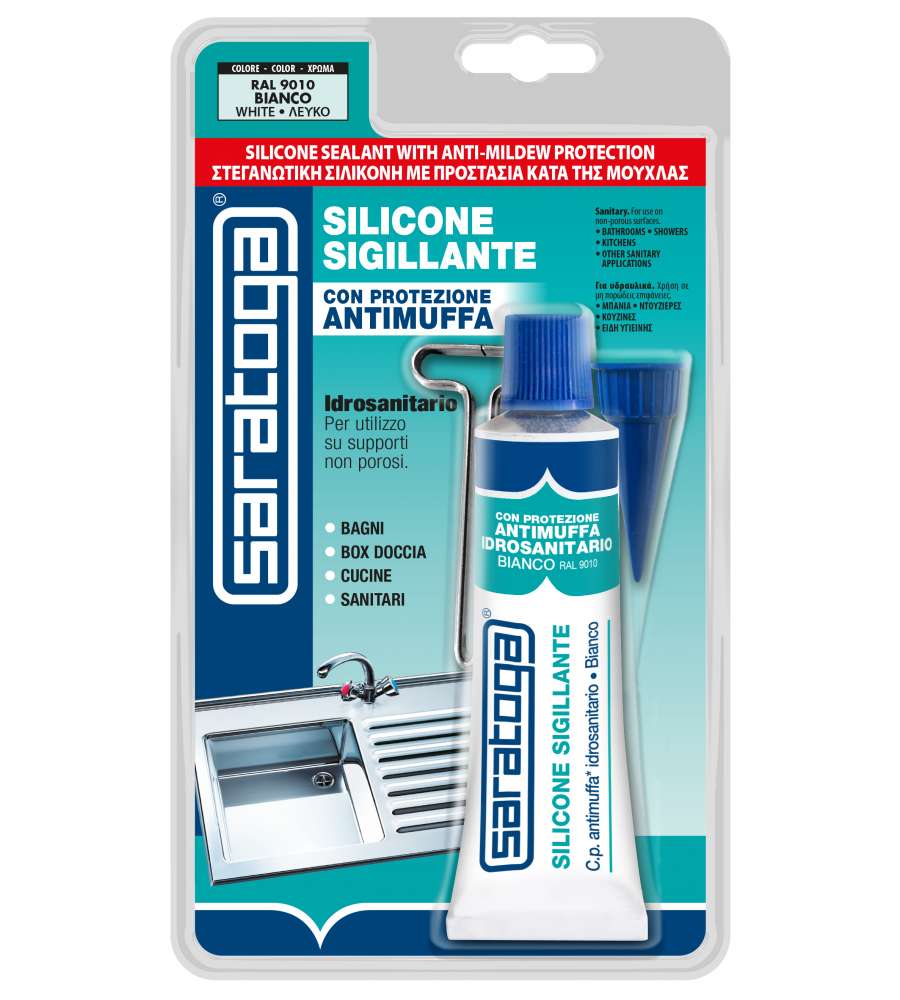 Silicone Acetico bianco con protezione antimuffa 60 ml