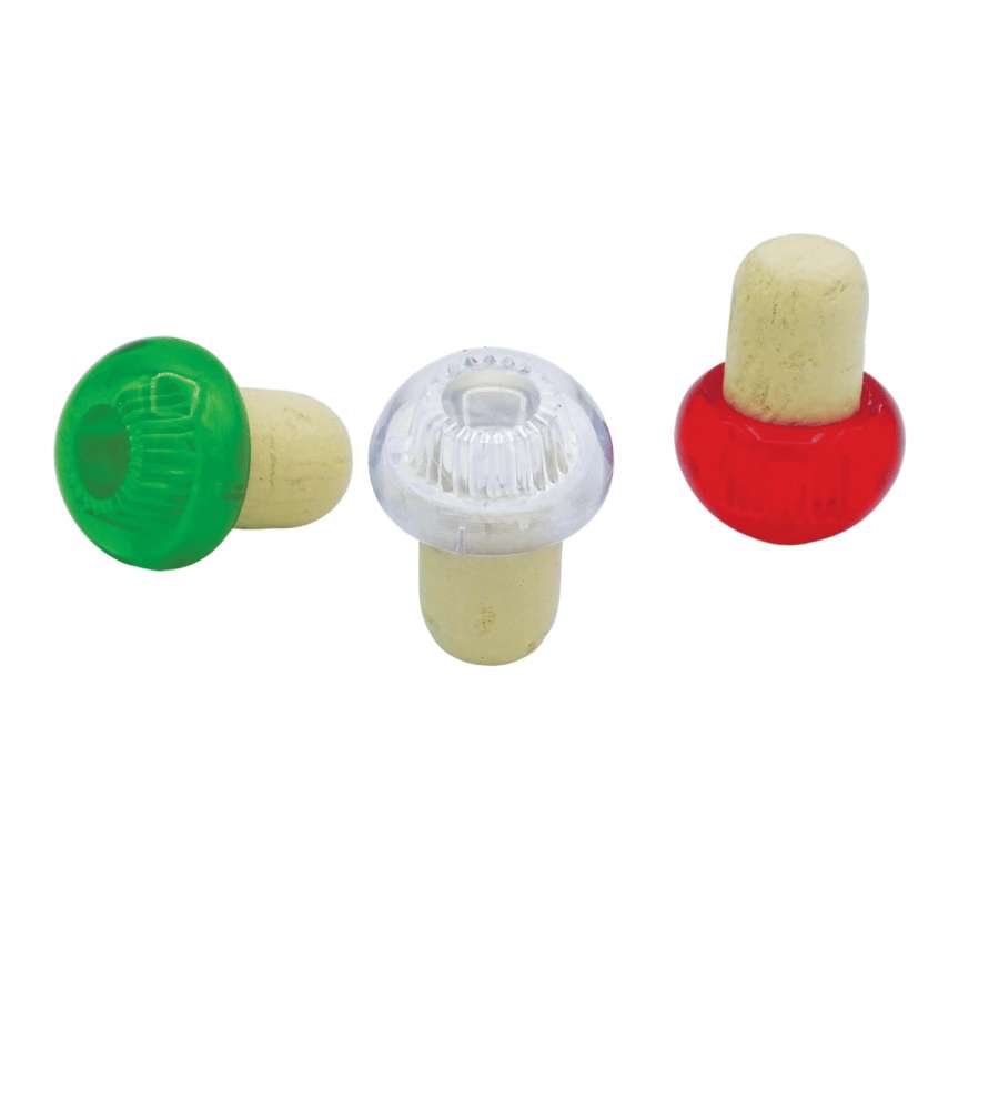 Tappi Kristal Sughero con Testa Plastica 33 mm 2 Pezzi