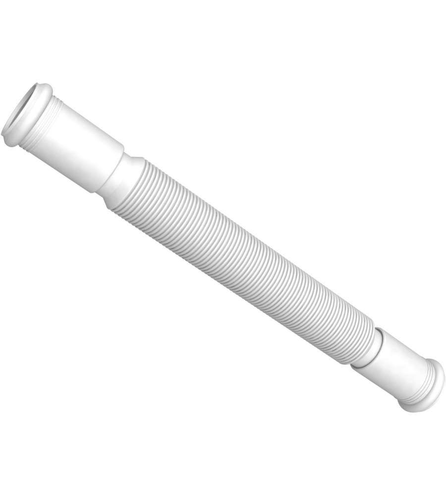 IDRO-BRIC Tubo Flessibile ABS 40mm Bianco con O-ring Doppio Manicotto
