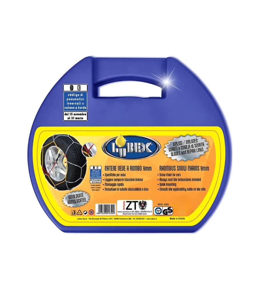 Catene da Neve Maglia 9mm - Omologate Gruppo 6 - Kit 2 Pezzi