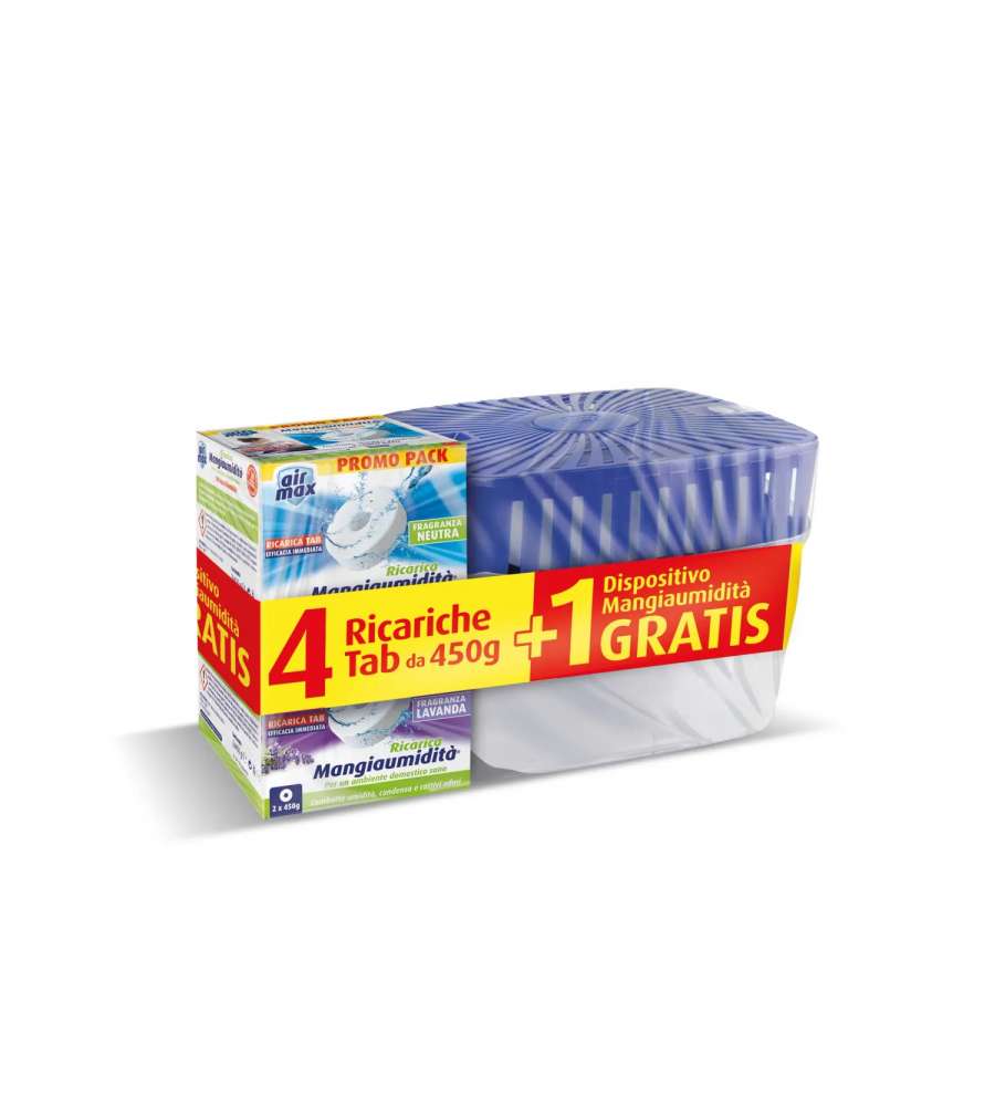 Air Max Kit Dispositivo Mangiaumidit� con 4 Ricariche Tab Miste 450g