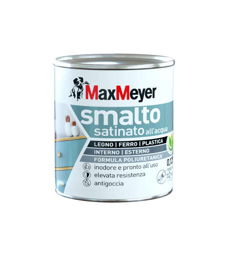 MaxMeyer Smalto Satinato all'acqua Poliuretanico Marrone 0,125 l