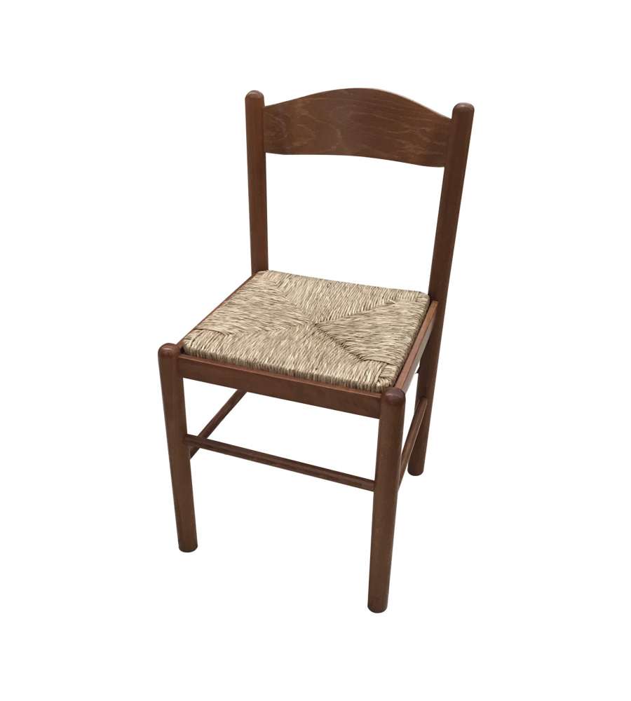 Sedia Giuly con struttura e schienale in legno e seduta impagliata - mod.  1037-G03
