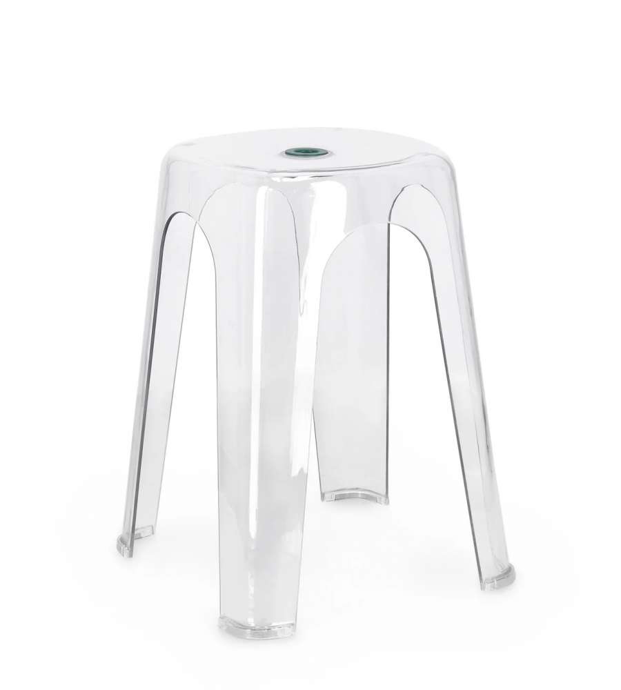 Bizzotto Sgabello Sonny Bianco Trasparente Impilabile H46,5 Cm