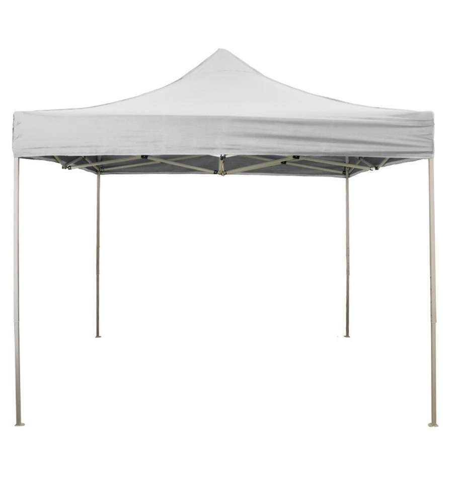 Gazebo richiudibile pieghevole 3 X 3 Bianco ricoperto in PVC impermeabile