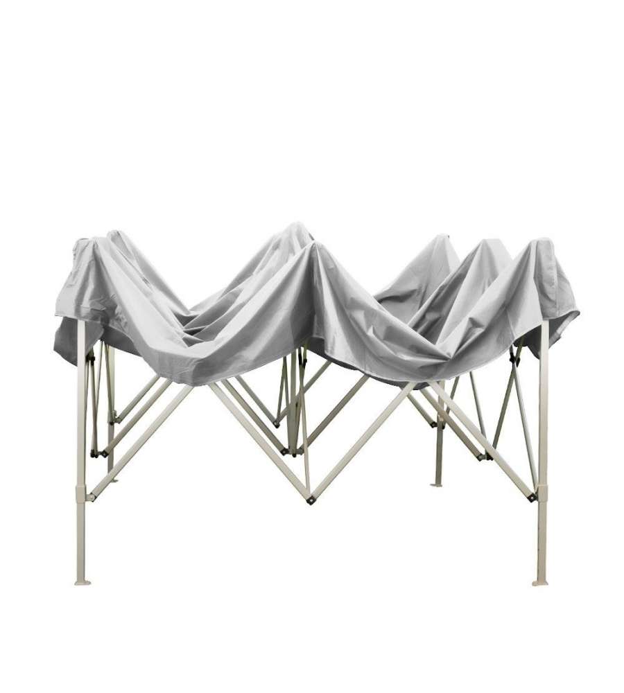 Gazebo richiudibile pieghevole 3 X 3 Bianco ricoperto in PVC impermeabile