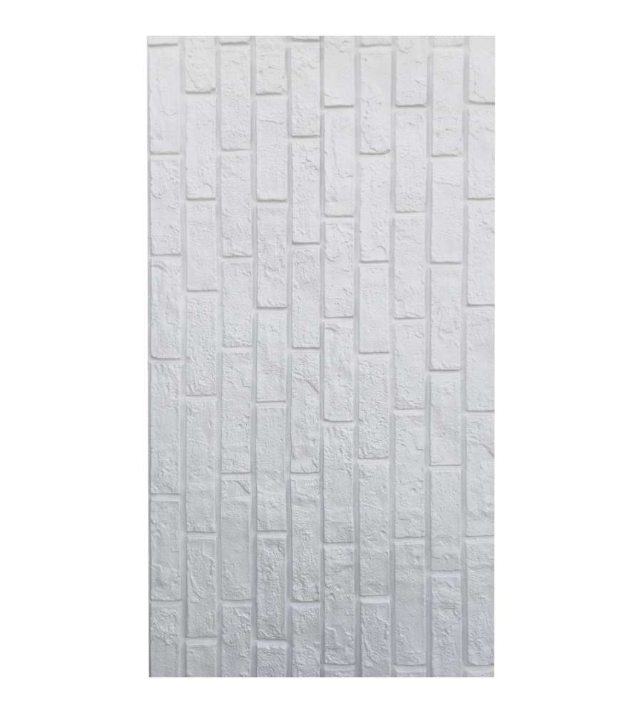 Pannello Decorativo Brick Wall Bianco 120x60 cm per Rivestimento Murale