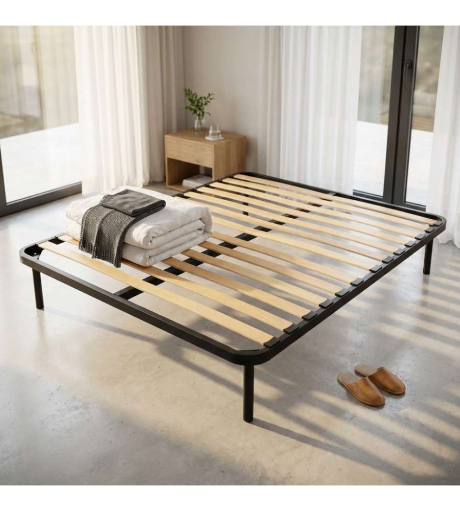Cosma Rete Ortopedica Matrimoniale Sanremo 160x190 cm Nero Legno