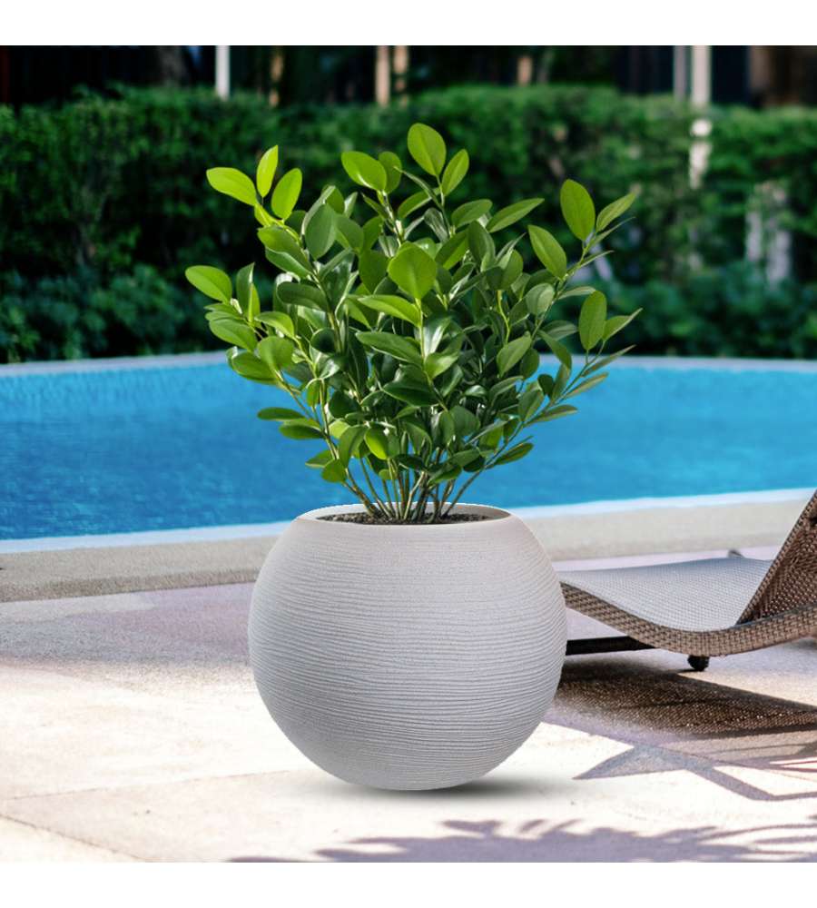 Divina Garden Vaso a Sfera Botticelli in Resina Beige d.40x33 cm