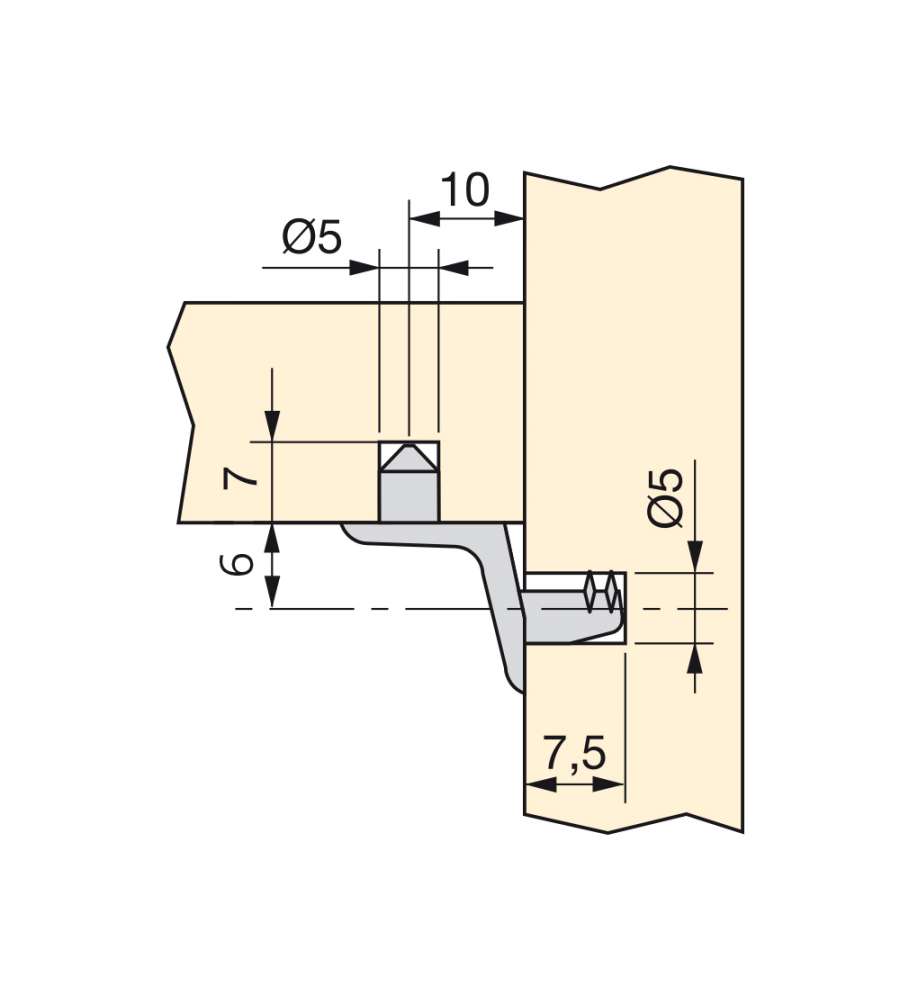 Emuca 50 Supporti Per Mensole In Legno 21a D. 5 Mm