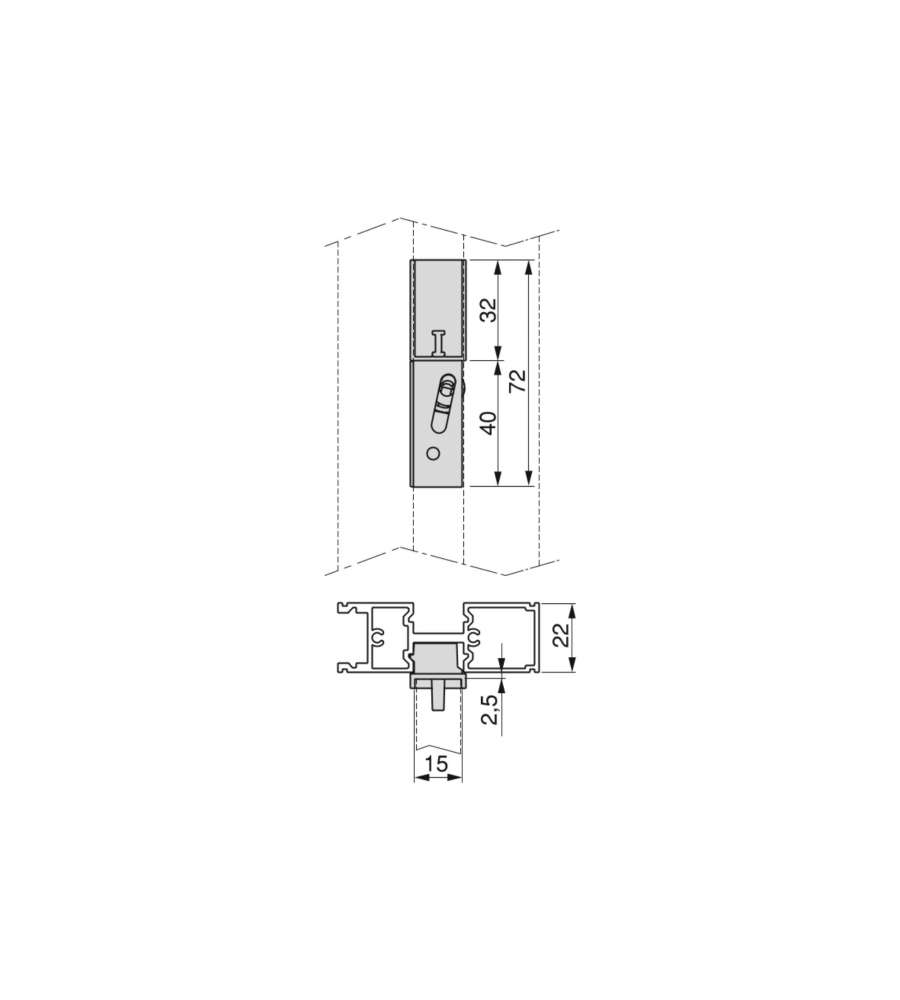 Emuca Kit supporto per 4 ripiani in legno e 1 barra appendiabiti lunga 1m  Zero, Alluminio e Zama e Plastica, Verniciato grigio pietra — Brycus