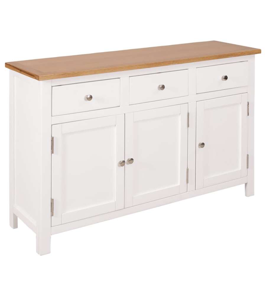 TECHPO Home Arredamento Mobili Credenza OTTA Marrone e Bianco Dimensioni  114x43x73.5 cm Legno massello di pino