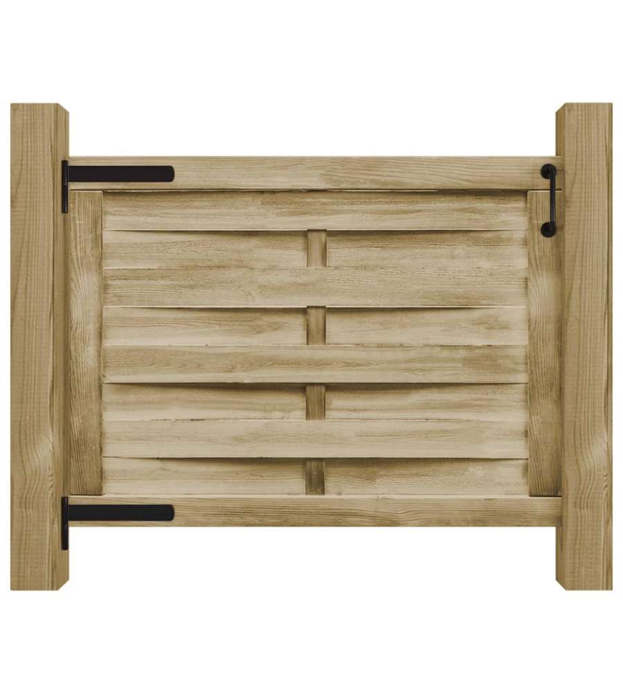 Cancello Giardino con Paletti Legno Pino Impregnato 100x75 cm