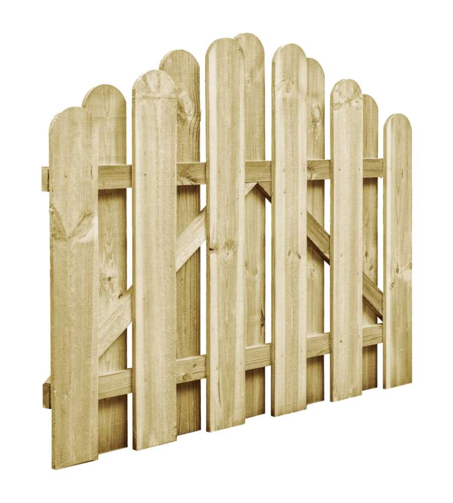 VidaXL Cancello Giardino con Paletti Legno Pino Impregnato 100x75 cm