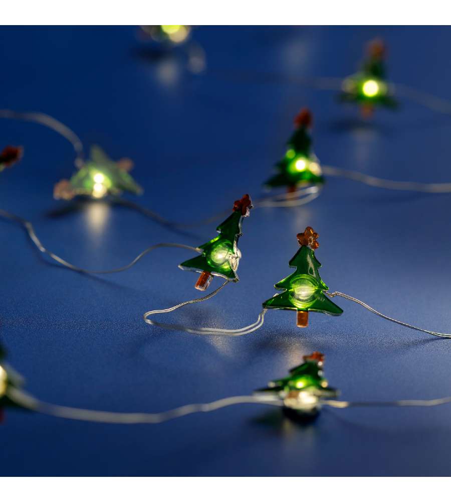 Catena di 20 Luci LED a Batteria - Bianco Caldo, Filo Trasparente - Il  Villaggio di Babbo Natale