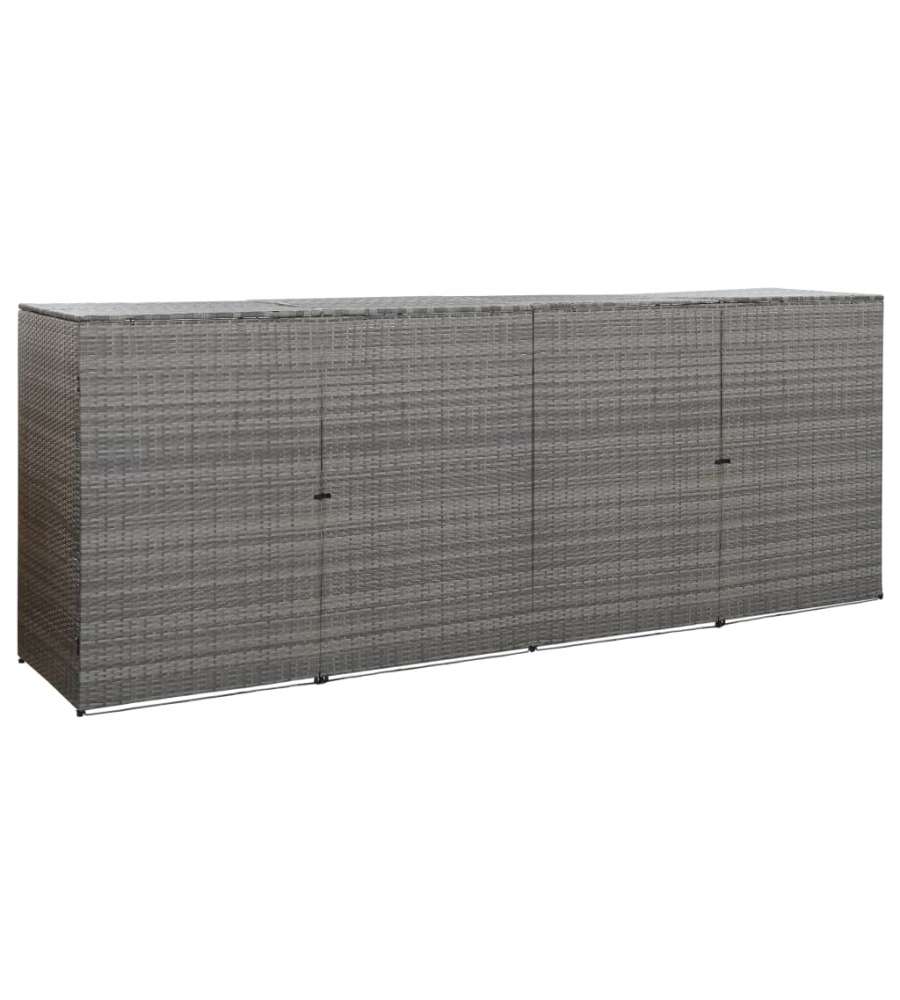 Copribidone Quadruplo Spazzatura Antracite 305x78x120 Cm Rattan