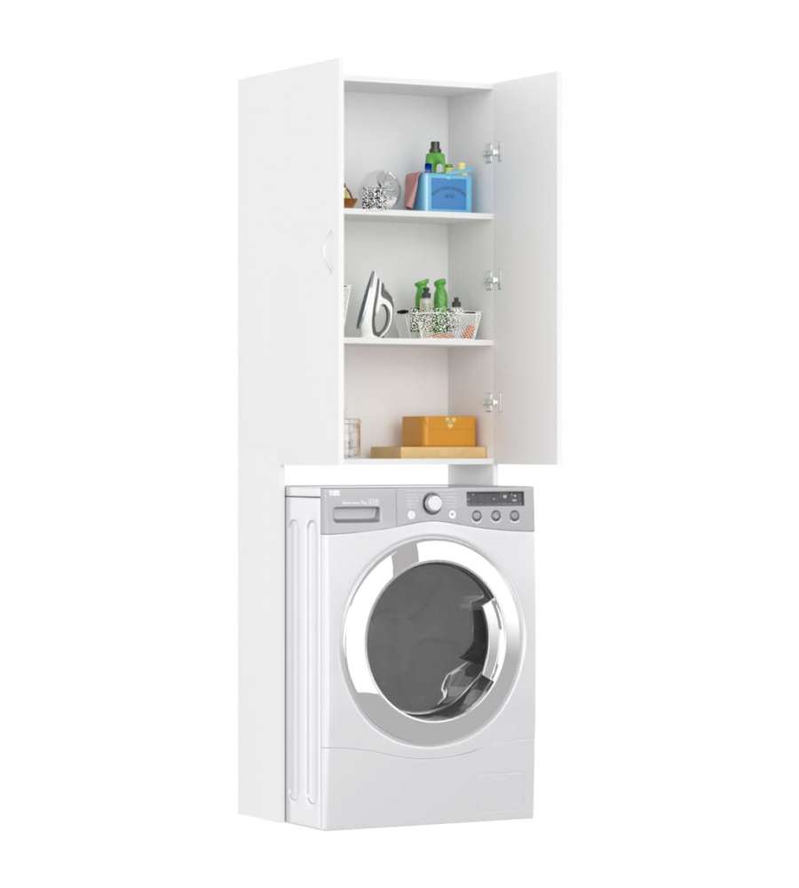 BES-30686 - Organizer e Salvaspazio - beselettronica - Scaffale salvaspazio  lavatrice 155x65x25 bagno 3ripiani mobile bianco lavanderia