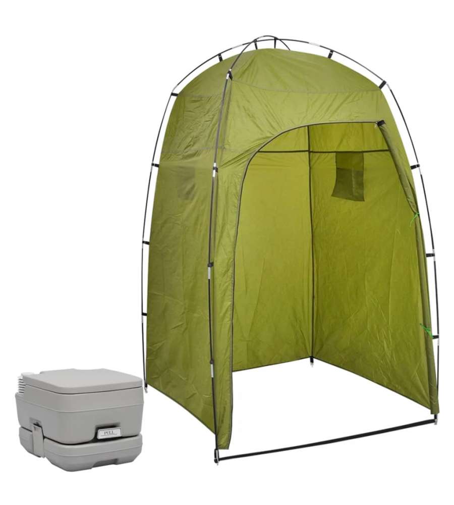 Toilette Portatile da Campeggio con Tenda 10+10 L