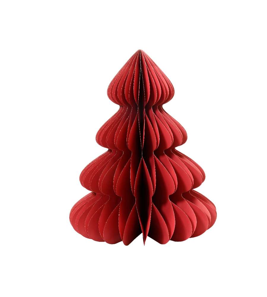 Decoris Albero di Natale in Carta - Rosso- 48x60 cm