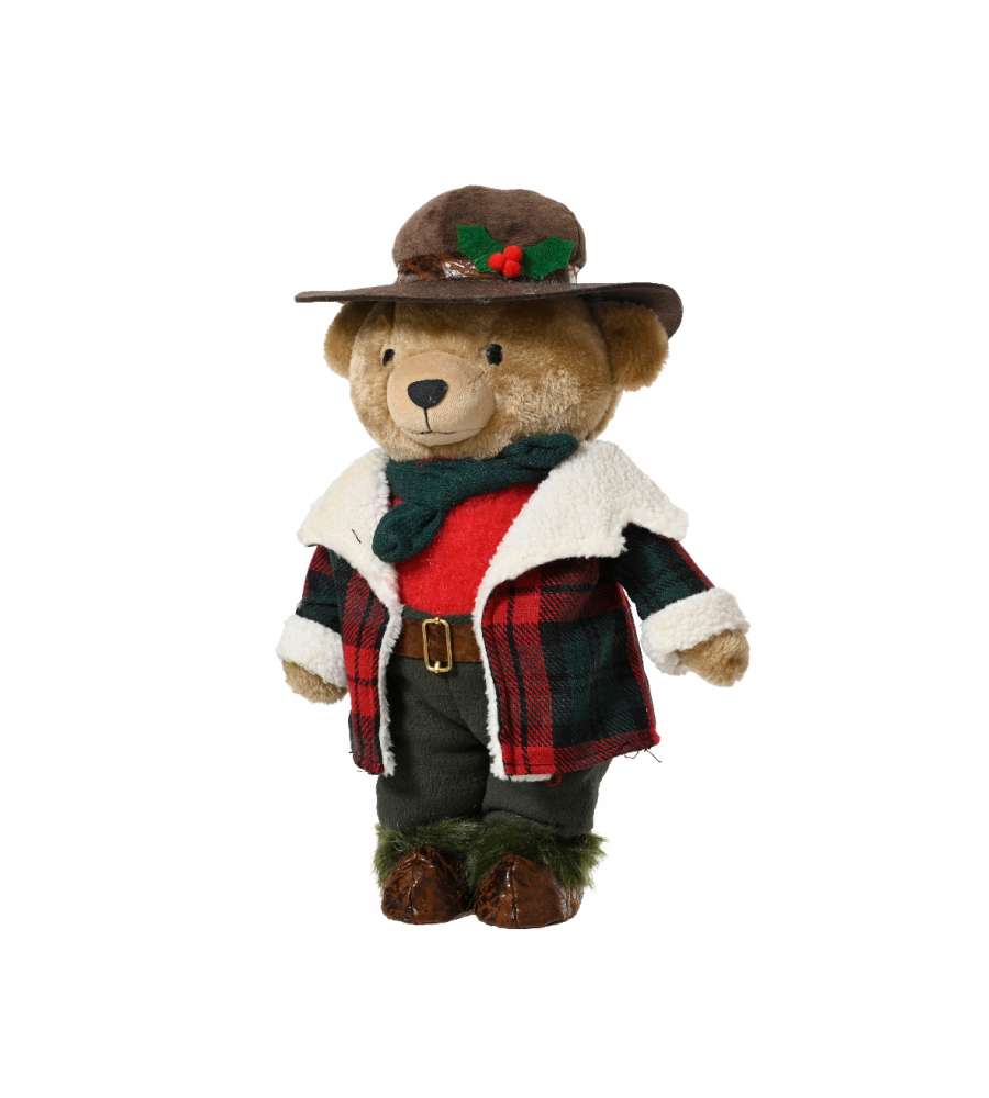 Decoris Orso Rosso - Decorazione Natalizia - 20x25x45cm