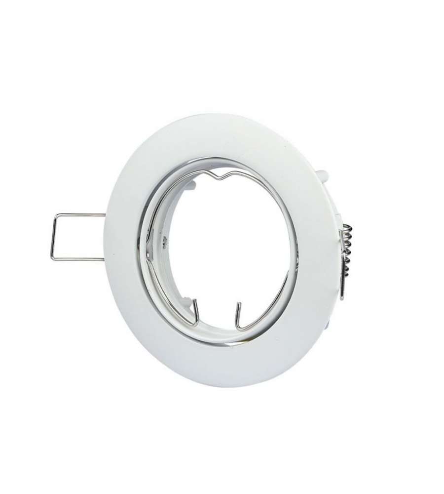 Portafaretto LED da Incasso Rotondo GU10 e GU5.3 (MR16) Colore Bianco Orientabile