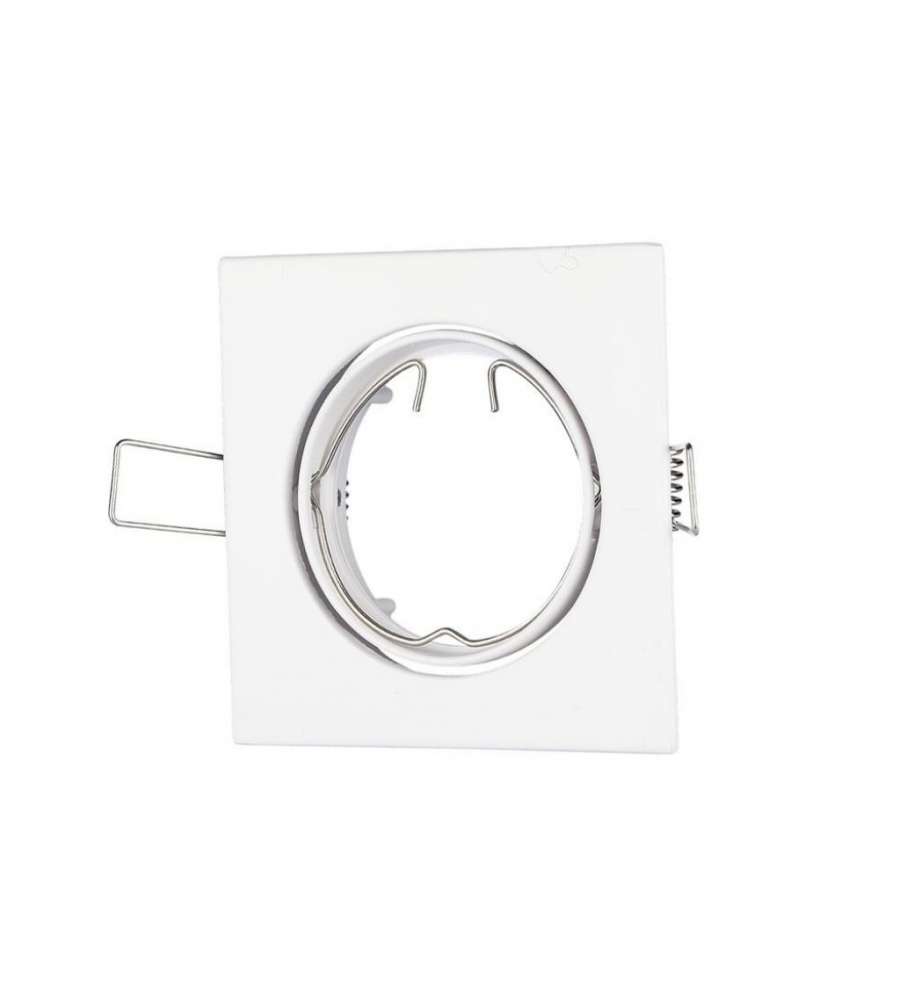 Portafaretto LED da Incasso Quadrato GU10 e GU5.3 (MR16) Colore Bianco Orientabile