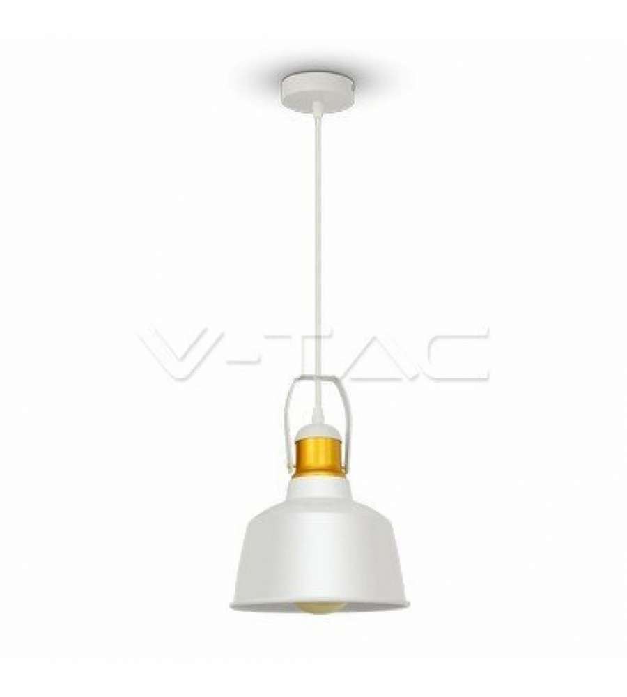 Lampadario LED Vintage in Metallo con Portalampada E27 (Max 60W) Colore Bianco