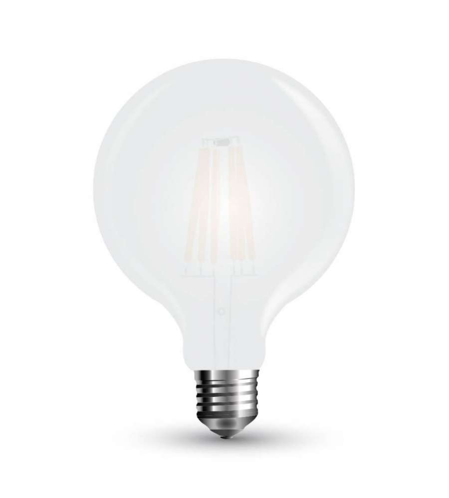 Lampadina LED E27 7W 110LM/W G125 Filamento Satinato 6400K