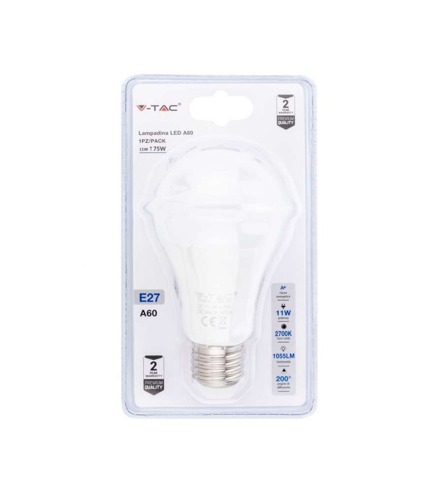 Lampadina LED E27 11W A60 2700K (Blister 1 Pezzo)