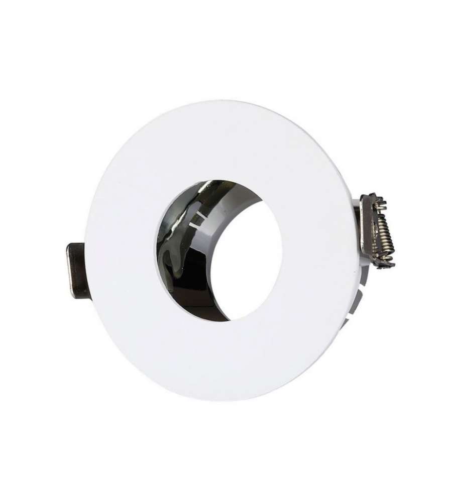 Portafaretto LED da Incasso GU10 Rotondo Colore Bianco con Interno Cromato