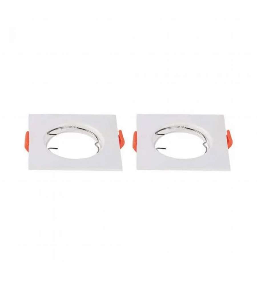 Portafaretto LED da Incasso Quadrato GU10 x2 Colore Bianco Orientabile